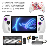 ASUS ROG Ally 512GB Gaming Handheld 7-inch Touchscreen 120Hz FHD 1080p AMD Ryzen Z1 Extreme Processor, Mytrix Touro Wireless Pro Controller, Hub, 128GB MicroSD, Keyboard & Mouse, 8 in 1 Bundle