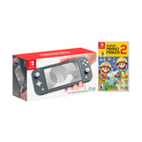Nintendo Switch Lite Gray Bundle with Super Mario Maker 2 NS Game Disc