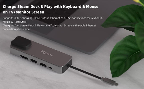 Portable Steam Deck Dock 5-in-1 USB C Hub Docking Station with 3*USB A 4K@60H USB C PD 100W Max Steam Deck Stand Base Accessories Portable Steam Deck Dock 5-in-1 USB C Hub Docking Station with 3*USB A 4K@60H USB C PD 100W Max Steam Deck Stand Base Accessories