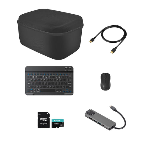 Steam Deck Travel Accessories 6-IN-1 Complete Set Mytrix Hard Carrying Storage All Protective Anti Shock Messenger Bag Soft Lining Fit Steam Deck Console, Charger & Accs (Slim Keyboard & SD Card)