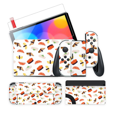 Mytrix NS Full Body Skin Decal Sticker with Screen Protector Set for Nintendo Switch OLED Model