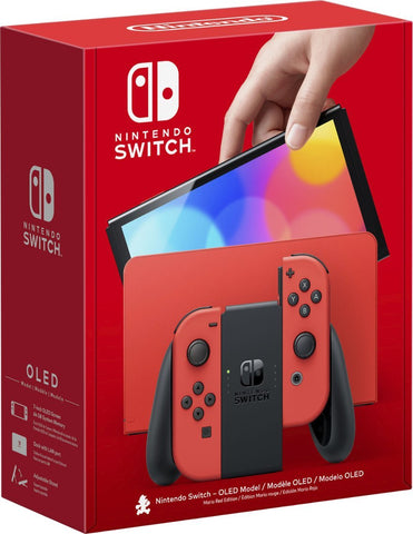 2023 Nintendo Switch OLED Model Mario Red Special Edition - Mario Red Console & Joy-Con, LAN-Port Mario Theme Dock