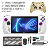 ASUS ROG Ally 512GB Gaming Handheld 7-inch Touchscreen 120Hz FHD 1080p AMD Ryzen Z1 Extreme Processor, Mytrix Gold Wireless Pro Controller, Hub, 128GB MicroSD, Keyboard & Mouse, 8 in 1 Bundle