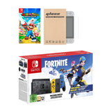 Nintendo Switch Fortnite Wildcat Edition and Game Bundle: Limited Console Set, Pre-Installed Fortnite, Epic Wildcat Outfits, 2000 V-Bucks, Mario Rabbids Kingdom Battle, Mytrix Glass Screen Protector