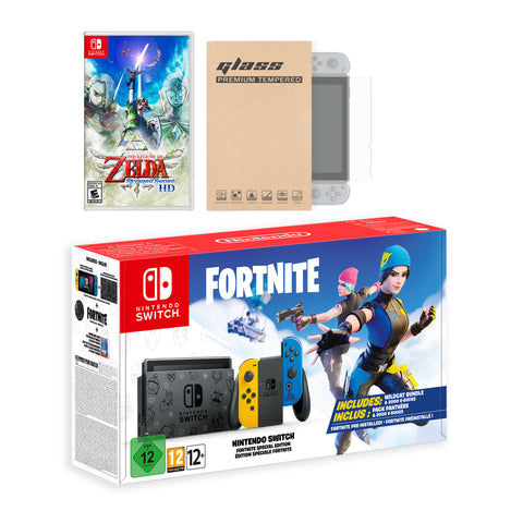 Nintendo Switch Fortnite Wildcat Edition and Game Bundle: Limited Console Set, Pre-Installed Fortnite, Epic Wildcat Outfits, 2000 V-Bucks, The Legend of Zelda: Skyward Sword HD, Mytrix Screen Protector