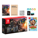 Nintendo Switch Monster Hunter Limited Console Set Plus Monster Hunter Rise Deluxe, Bundle With Donkey Kong Country And Mytrix Accessories