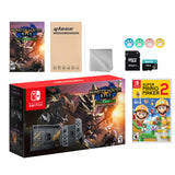 Nintendo Switch Monster Hunter Limited Console Set Plus Monster Hunter Rise Deluxe, Bundle With Super Mario Maker 2 And Mytrix Accessories