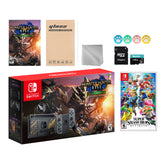 Nintendo Switch Monster Hunter Limited Console Set Plus Monster Hunter Rise Deluxe, Bundle With Super Smash Bros. Ultimate And Mytrix Accessories