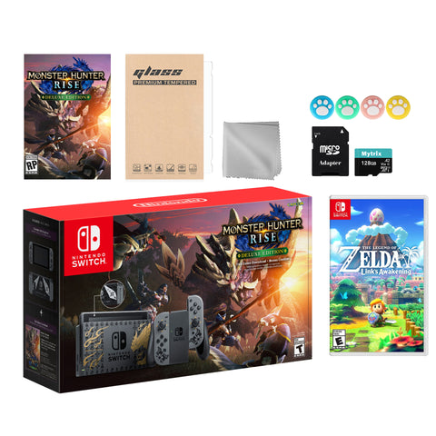 Nintendo Switch Monster Hunter Limited Console Set Plus Monster Hunter Rise Deluxe, Bundle With Pokemon Sword And Mytrix Accessories
