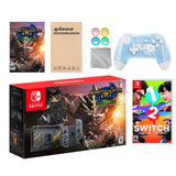 Nintendo Switch Monster Hunter Limited Console Set Plus Monster Hunter Rise Deluxe, Bundle With 1-2 Switch And Mytrix Wireless Switch Pro Controller and Accessories