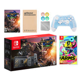 Nintendo Switch Monster Hunter Limited Console Set Plus Monster Hunter Rise Deluxe, Bundle With Arms And Mytrix Wireless Switch Pro Controller and Accessories