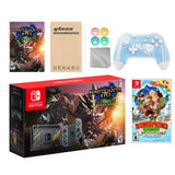 Nintendo Switch Monster Hunter Limited Console Set Plus Monster Hunter Rise Deluxe, Bundle With Donkey Kong Country And Mytrix Wireless Pro Controller and Accessories
