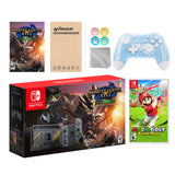 Nintendo Switch Monster Hunter Limited Console Set Plus Monster Hunter Rise Deluxe, Bundle With Mario Golf: Super Rush And Mytrix Wireless Switch Pro Controller and Accessories