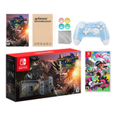 Nintendo Switch Monster Hunter Limited Console Set Plus Monster Hunter Rise Deluxe, Bundle With Splatoon 2 And Mytrix Wireless Switch Pro Controller and Accessories