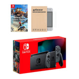 Nintendo Switch Grey Joy-Con Console Immortals Fenyx Rising Bundle, with Mytrix Tempered Glass Screen Protector - Improved Battery Life Console with 2020 New Game