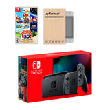 Nintendo Switch Grey Joy-Con Console Super Mario 3D All-Stars Bundle, with Mytrix Tempered Glass Screen Protector - Improved Battery Life Console with 2020 New Game