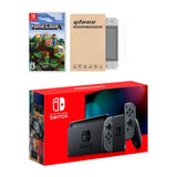 Nintendo Switch Grey Joy-Con Console Minecraft Bundle, with Mytrix Tempered Glass Screen Protector - Improved Battery Life Console with the Most Popular Game