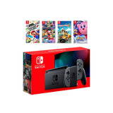 2022 New Nintendo Switch Gray Joy-Con Console Multiplayer Party Game Bundle, Super Mario Party, Mario Kart 8 Deluxe, Overcooked 2, Kirby Star Allies