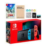Nintendo Switch Neon Red Blue Joy-Con Console Set, Bundle With The Legend of Zelda: Skyward Sword HD And Mytrix Accessories