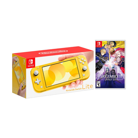 Nintendo Switch Lite Yellow Bundle with Fire Emblem: Three Houses NS Game Disc