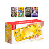 New Nintendo Switch Lite Yellow Console Bundle with 4 Games: Splatoon 2, Super Mario Maker 2, Octopath Traveler, and Fire Emblem: Three Houses!