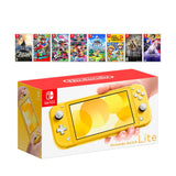 New Nintendo Switch Lite Yellow Console Bundle with 8 Games: Super Mario Maker 2, Octopath Traveler, Fire Emblem, The Legend of Zelda, Link's Awakening, Splatoon 2, Super Mario Odyssey, Mario Kart 8!