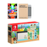 Nintendo Switch Animal Crossing Limited Console 1-2 Switch Bundle, with Mytrix Tempered Glass Screen Protector - Improved Battery Life Console with the Best Party Game