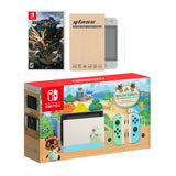 Nintendo Switch Animal Crossing Limited Console Monster Hunter: Rise, with Mytrix Tempered Glass Screen Protector - Improved Battery Life Console with 2020 New Game