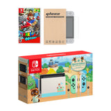 Nintendo Switch Animal Crossing Limited Console Super Mario Odyssey Bundle, with Mytrix Tempered Glass Screen Protector - Improved Battery Life Console with the Best Super Mario Game
