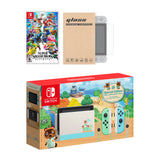 Nintendo Switch Animal Crossing Limited Console Super Smash Bros. Ultimate Bundle, with Mytrix Tempered Glass Screen Protector - Improved Battery Life Console with the Best Crossover Fighting Game
