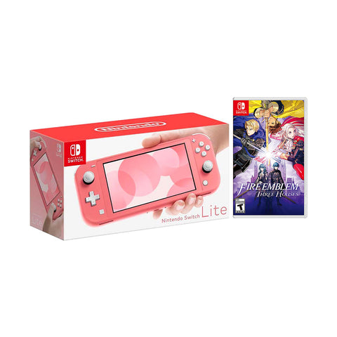 New Nintendo Switch Lite Coral Bundle with Fire Emblem: Three Houses NS Game Disc