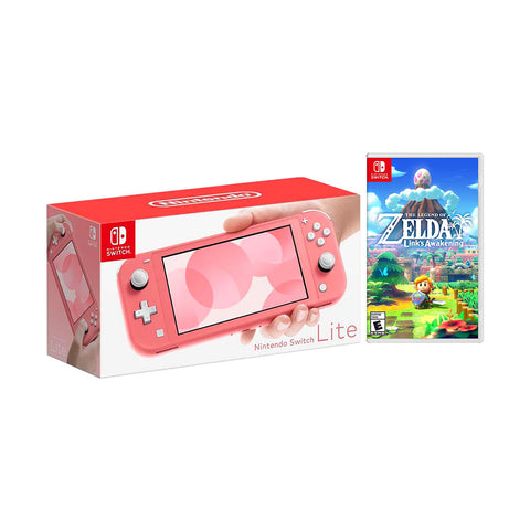 New Nintendo Switch Lite Coral Bundle with The Legend of Zelda