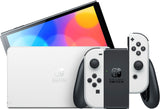 Nintendo Switch OLED White Model - Multiplayer 4 Game Cooperative Set with Mytrix Screen Protector and Joy Con Caps