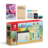 Nintendo Switch Animal Crossing Special Version Console Set, Bundle With Kirby Star Allies And Mytrix Accessories