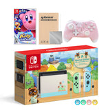 Nintendo Switch Animal Crossing Special Version Console Set, Bundle With Kirby Star Allies And Mytrix Wireless Switch Pro Controller and Accessories