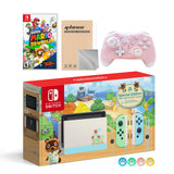 Nintendo Switch Animal Crossing Special Version Console Set, Bundle With Super Mario 3D World&Bowser's Fury And Mytrix Wireless Pro Controller and Accessories