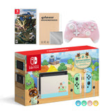 Nintendo Switch Animal Crossing Special Version Console Set, Bundle With Monster Hunter: Rise And Mytrix Wireless Switch Pro Controller and Accessories