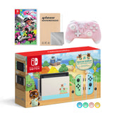Nintendo Switch Animal Crossing Special Version Console Set, Bundle With Splatoon 2 And Mytrix Wireless Switch Pro Controller and Accessories