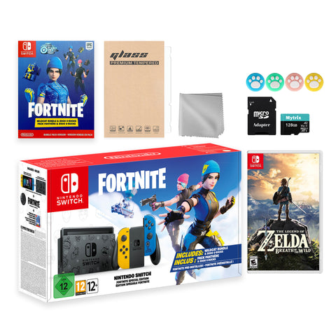 Nintendo Switch Fortnite Wildcat Limited Console Set, Epic Wildcat Outfits, 2000 V-Bucks, Bundle With Zelda: Breath of the Wild And Mytrix Accessories