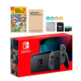 Nintendo Switch Gray Joy-Con Console Set, Bundle With Super Mario Maker 2 And Mytrix Accessories