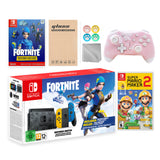 Nintendo Switch Fortnite Wildcat Limited Console Set, Epic Wildcat Outfits, 2000 V-Bucks, Bundle With Super Mario Maker 2 And Mytrix Wireless Switch Pro Controller and Accessories