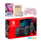 Nintendo Switch Gray Joy-Con Console Set, Bundle With Kirby Star Allies And Mytrix Wireless Switch Pro Controller and Accessories
