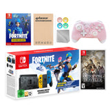 Nintendo Switch Fortnite Wildcat Limited Console Set, Epic Wildcat Outfits, 2000 V-Bucks, Bundle With Octopath Traveler And Mytrix Wireless Switch Pro Controller and Accessories