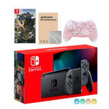 Nintendo Switch Gray Joy-Con Console Set, Bundle With Monster Hunter: Rise And Mytrix Wireless Switch Pro Controller and Accessories