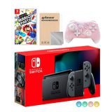 Nintendo Switch Gray Joy-Con Console Set, Bundle With Super Mario Party And Mytrix Wireless Pro Controller and Accessories