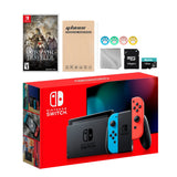 Nintendo Switch Neon Red Blue Joy-Con Console Set, Bundle With Octopath Traveler And Mytrix Accessories
