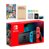 Nintendo Switch Neon Red Blue Joy-Con Console Set, Bundle With Super Smash Bros. Ultimate And Mytrix Accessories
