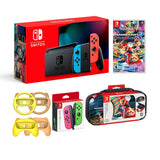 Nintendo Switch Mario Kart 8 Deluxe Bundle: Red and Blue Joy-Con Console,an Extra Pair of Neon Pink and Green Joy-Con, Joy-Con Grip Set of 4, Mario Kart 8 Deluxe Game Disc and Travel Case