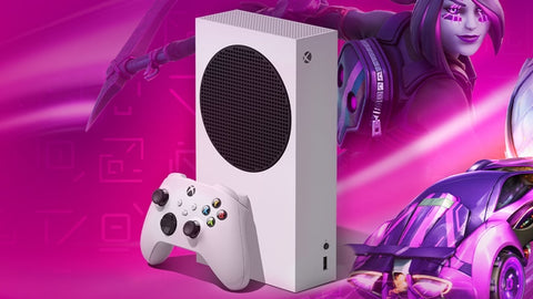 Microsoft Xbox Series S Fortnite & Rocket League Midnight Drive Pack Bundle with Minecraft Full Game and Mytrix Chat Headset