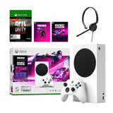 Microsoft Xbox Series S Fortnite & Rocket League Midnight Drive Pack Bundle with Call of Duty: Vanguard Full Game and Mytrix Chat Headset